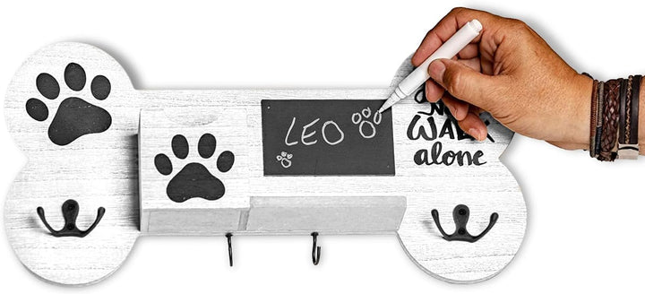 Garderobenleiste zum Ordnen von Leinen und Zubehör für Hunde und Haustiere, aus Holz, personalisierb