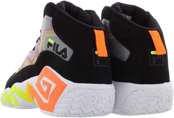 FILA Herren Leichte Basketball Mittelhohem Schaft Sneaker 43 EU Monument Schwarz Shocking Orange, 43