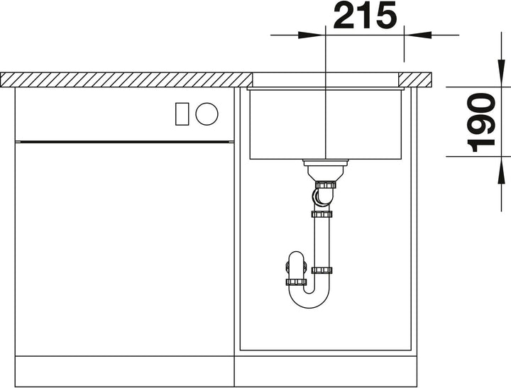 BLANCO SUBLINE 400-U | SILGRANIT schwarz | Einbauart: Unterbau | ohne Ablauffernbedienung | 50er Unt