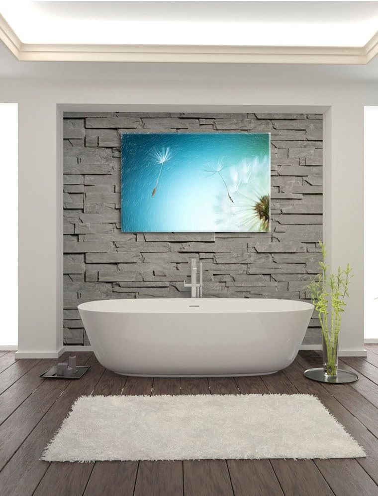 Pixxprint Löwenzahn Pusteblume als Leinwandbild/Grösse: 100x70 cm/Wandbild/Kunstdruck/fertig bespann