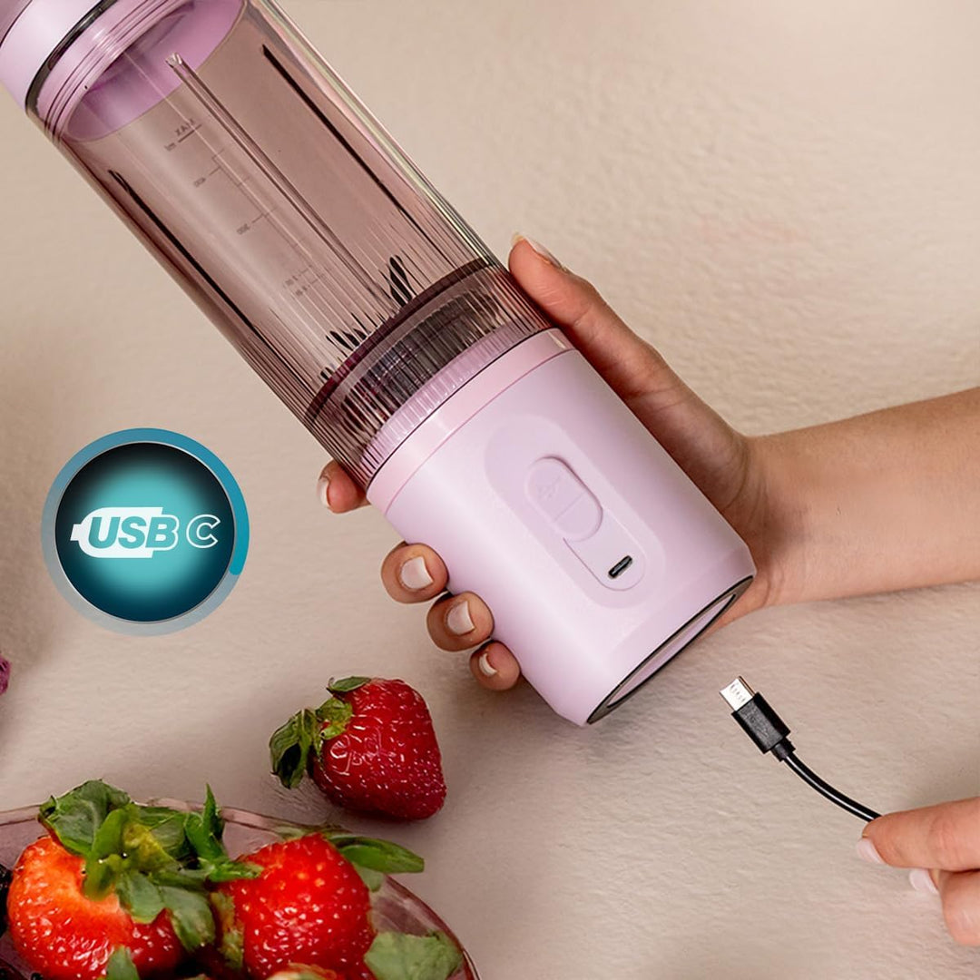 Cecotec Tragbarer Smoothie Maker Power Titanium Shake2Go Candy. 180 W, 600 ml To-Go-Becher mit Dicht
