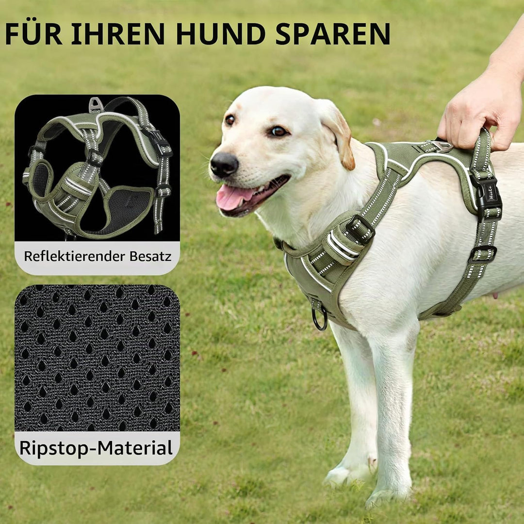 HEELE Hundegeschirr, Hundegeschirr Grosse Hunde Anti Zug Geschirr Hunde Brustgeschirr Weich Gepolste