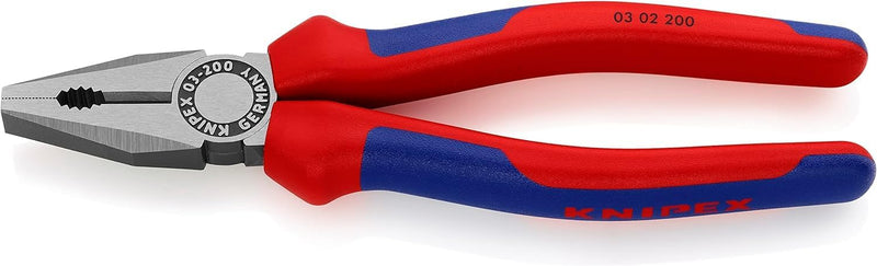 Knipex Kombizange schwarz atramentiert, mit Mehrkomponenten-Hüllen 200 mm 03 02 200 200 mm atramenti