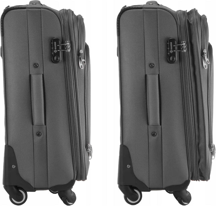 DIAMOND Mittelgrosser Weichschalenkoffer M 24" – Grau, Codura 1200D, 360° Rollen, Zahlenschloss, Erw