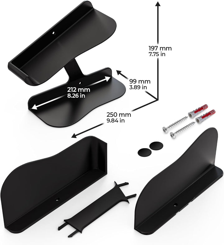 Mobilefox Sneaker Wandhalterung Schuh Regal Schwebend Wandhalter Schuhablage Display Schwarz 2 Stück