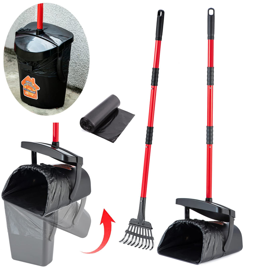 BANORES Pooper Scooper Grosser drehbarer Mülleimer & Rechen für grosse und kleine Hunde, Verwendung