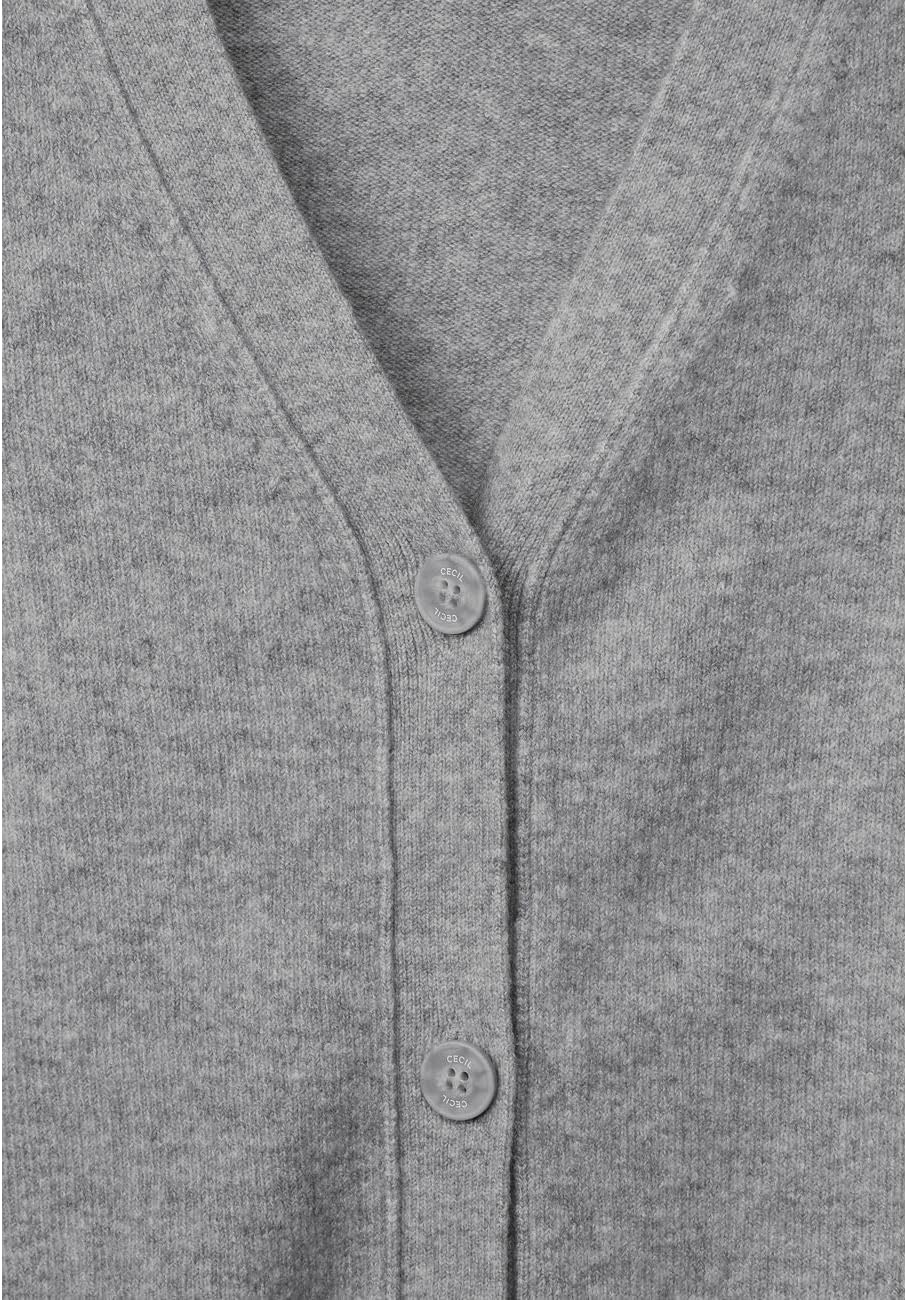 Cecil Damen Strickjacke L Mineral Grey Melange, L Mineral Grey Melange