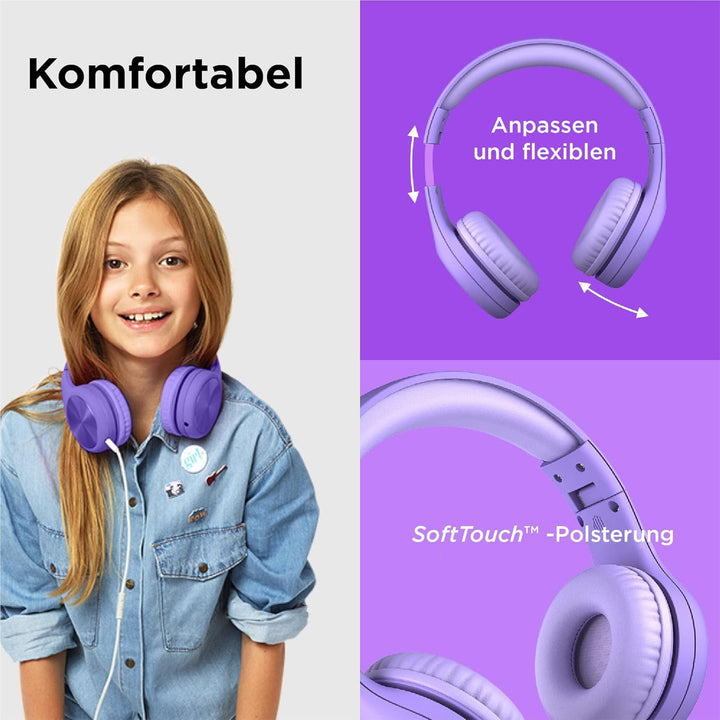 LilGadgets Connect+ Pro Kinderkopfhörer mit Kabel – speziell für den Komfort von Kindern entwickelt,