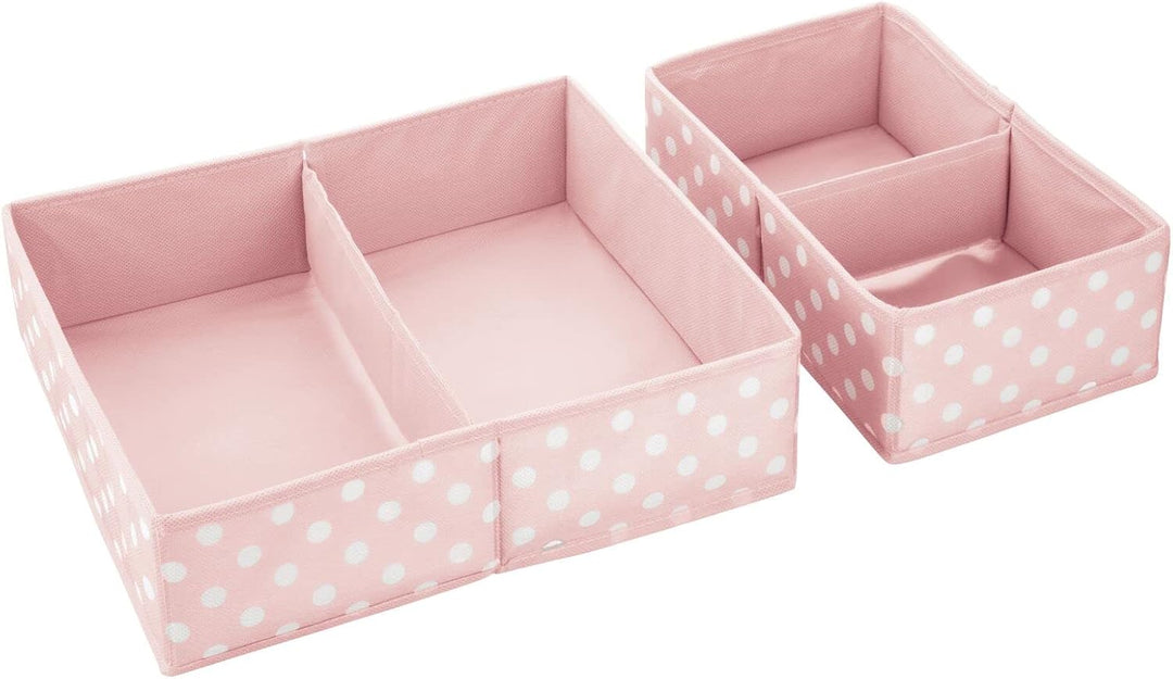mDesign 4er-Set Aufbewahrungsbox – Organizer in 2 Grössen mit jeweils 2 Fächern fürs Kinderzimmer –