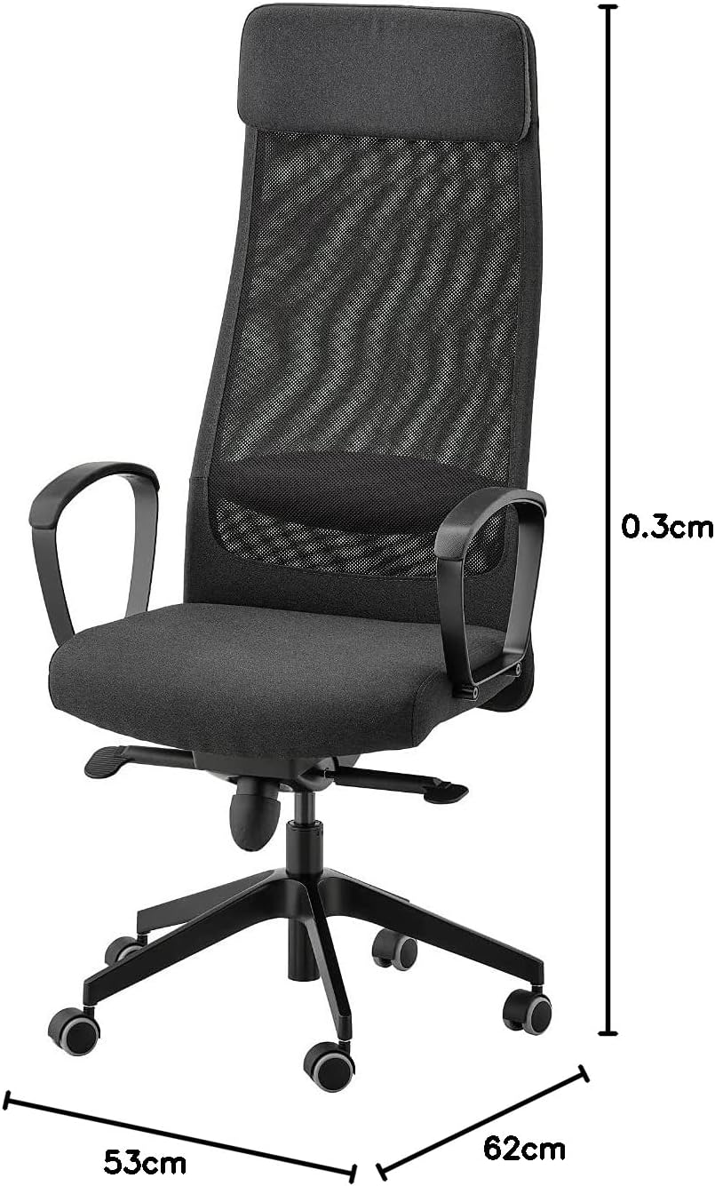 IKEA Markus Bürostuhl, passen Sie die Höhe und den Winkel dieses Stuhls an, damit sich Ihr Arbeitsta