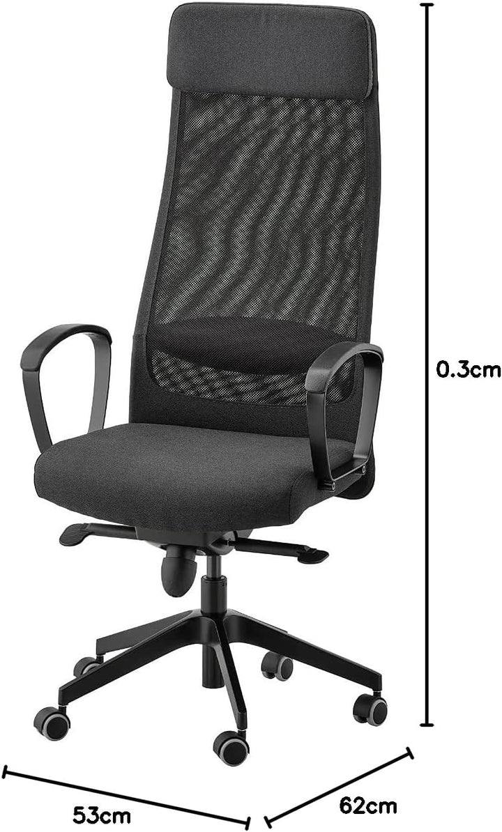 IKEA Markus Bürostuhl, passen Sie die Höhe und den Winkel dieses Stuhls an, damit sich Ihr Arbeitsta