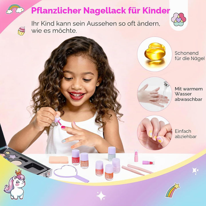 SAVILAND Kinderschminke Set Mädchen Schminkkoffer: All-in-1 Kreativ Kinder Make Up Set Waschbar Schm