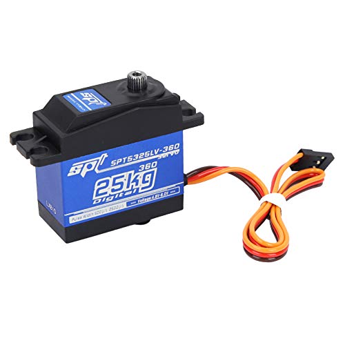 Tbest Digitales Servo, 1500 μs/330 Hz 360-Grad-Rotation SPT5525LV-360 25 kg Standard-Digital-Servo f