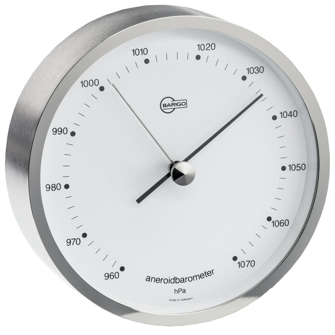 Barigo 101 Tischbarometer Messing vernickelt 104mm