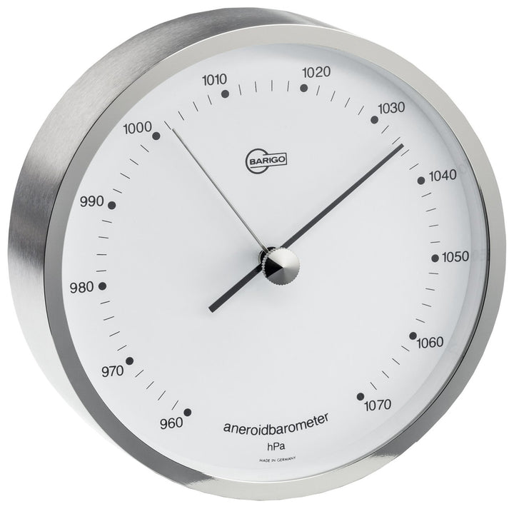 Barigo 101 Tischbarometer Messing vernickelt 104mm