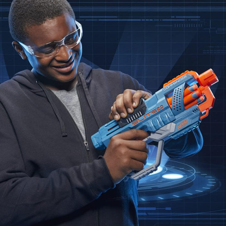 Nerf Elite 2.0 Commander RD-6 Dart-Blaster, 12 Nerf Elite Darts, 6-Dart Rotationstrommel, Blaster-Sp