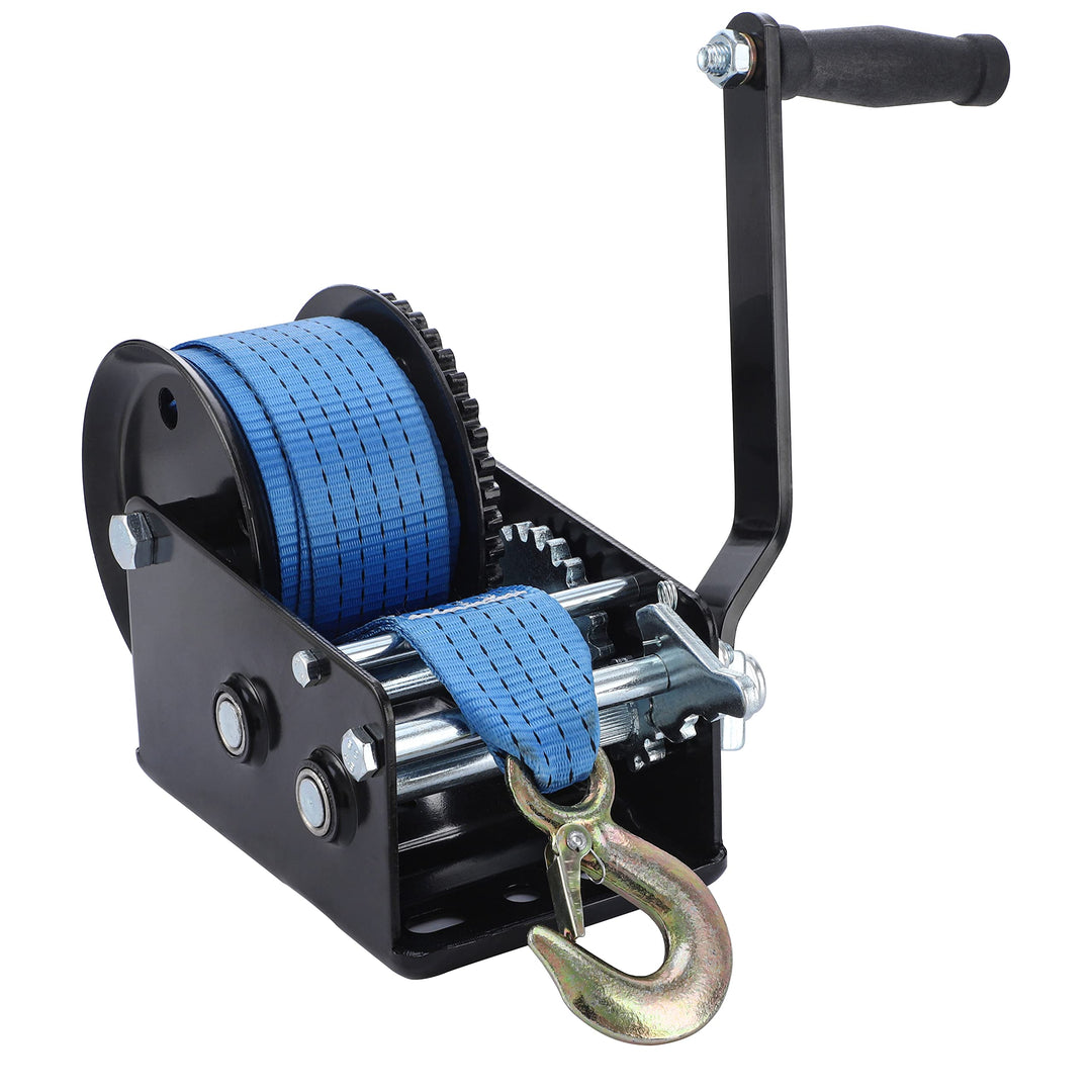 Pindex Handseilwinde Seilwinde mit 10m Polyester Seilzug, 1365kg, 4:1 8:1, Manuelle Handseilzug Boot