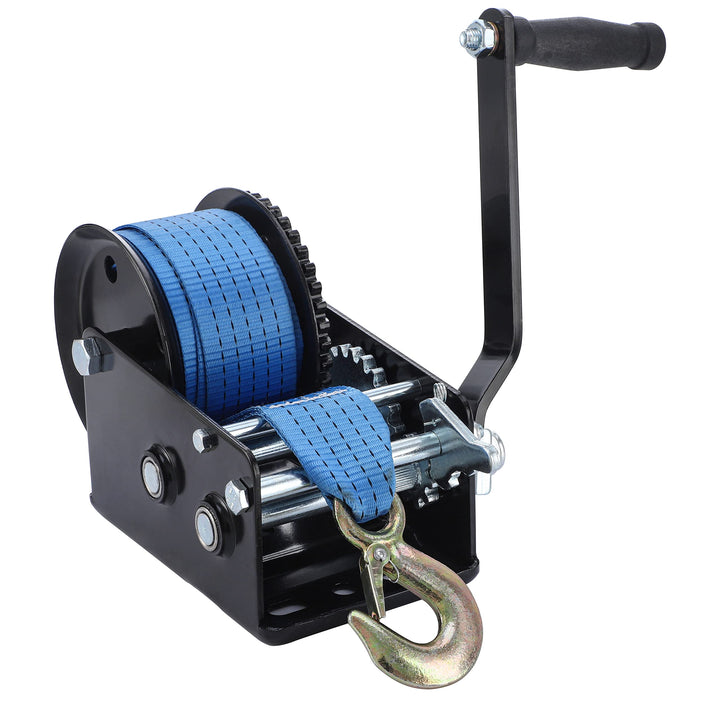 Pindex Handseilwinde Seilwinde mit 10m Polyester Seilzug, 1365kg, 4:1 8:1, Manuelle Handseilzug Boot