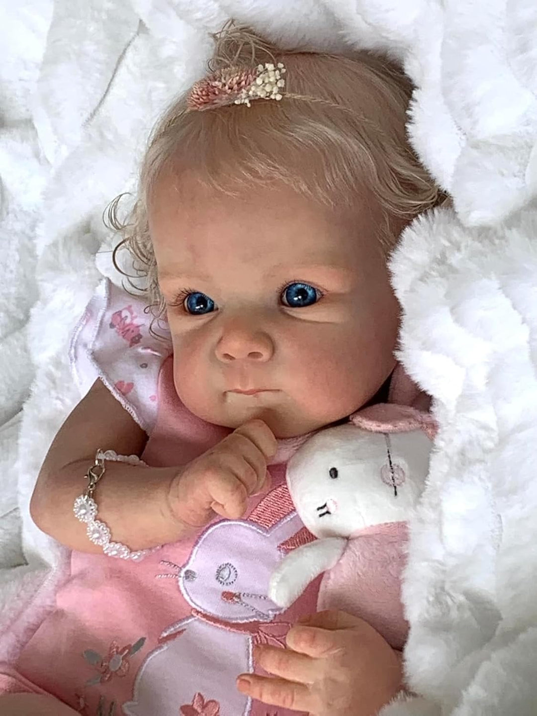 Zero pam Reborn Baby Vollsilikon Lebensecht, 48CM Reborn Baby Mädchen, Lebensechte Babypuppen, Babyp