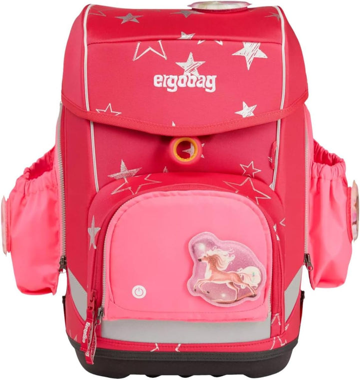 ergobag Fluo LED Seitentaschen Set Geeignet für pack, cubo, cubo light und wide Einheitsgrösse Pink