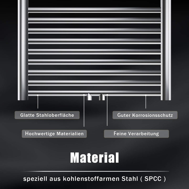 SONNI Handtuchheizkörper Handtuchtrockner Heizkörper Bad Mittelanschluss Handtuchwärmer Badheizkörpe