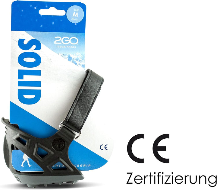 2GO Everyday Icegrip SOLID Fersen-Spikes, Anti-Rutsch Schuhspikes, Schuhkrallen, Steigeisen, Schnee