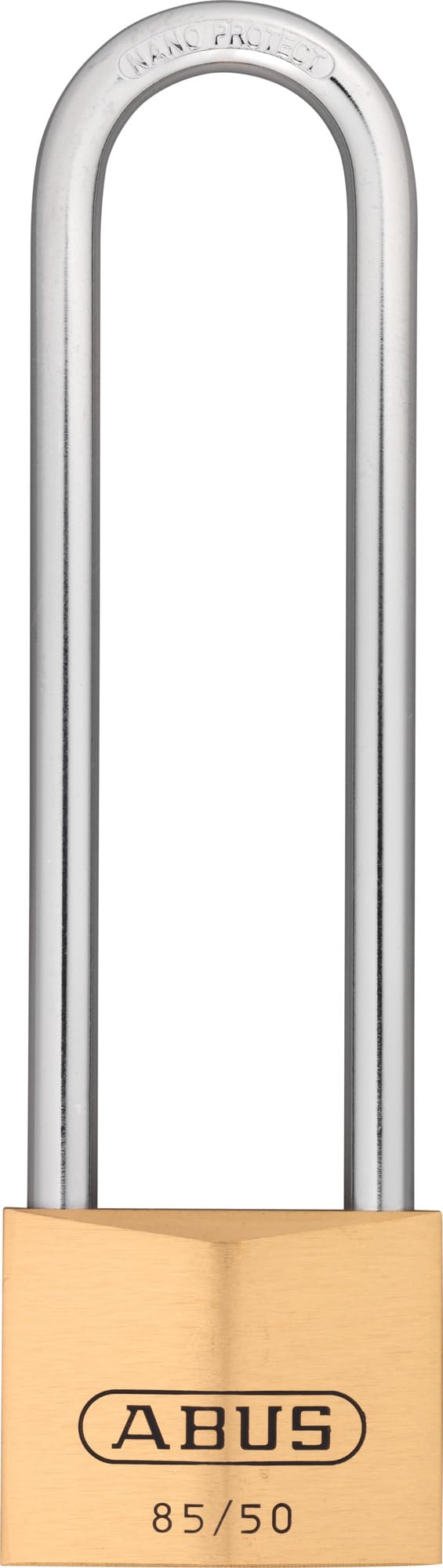 ABUS Vorhängeschloss Messing 85/50HB127 - mit hohem Bügel - für Kellertüren, Schuppen u. v. m. - wet