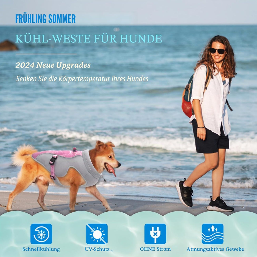 Sommer Hund Kühlweste Geschirr Atmungsaktive Mesh Hund Kühler Jacke Kühle Bequeme Hundemantel Einste
