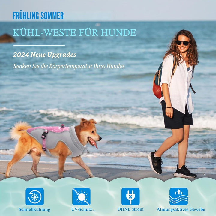 Sommer Hund Kühlweste Geschirr Atmungsaktive Mesh Hund Kühler Jacke Kühle Bequeme Hundemantel Einste