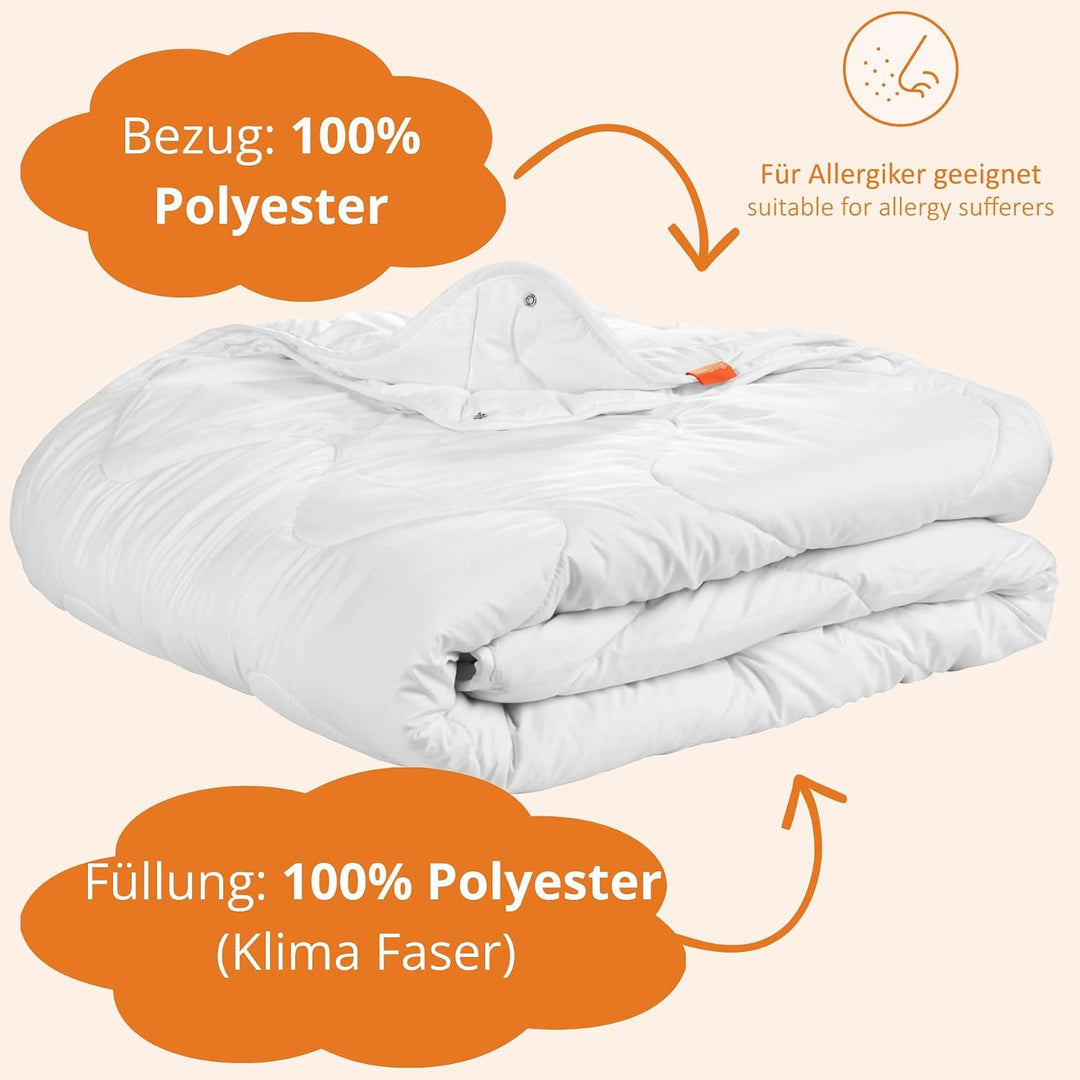 sleepling 196276 Basic 100 4-Jahreszeitendecke, Made in EU,100, Waschbar 60 Grad, Wärmeklass
