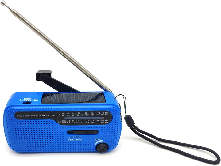 Kurbelradio, Solar & Kurbel Notfallradio, AM/FM/SW Radio, Tragbares Retro Radio mit Weltempfänger, A