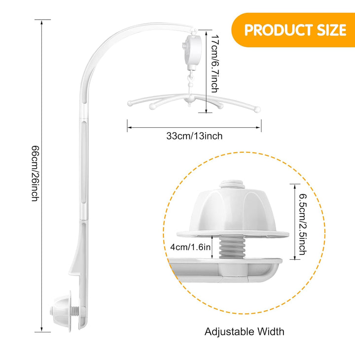 Mobile Halterung für Babybett Kinderbett Mobile Arm mit Mechanische Spieluhr Mobile Halter für Aufhä