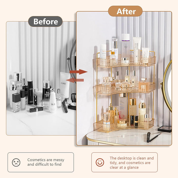 Make Up Organizer, Kosmetik Organizer Mit 3 Ebenen Grosse Kapazität Kosmetikorganiser Parfüm Duschge