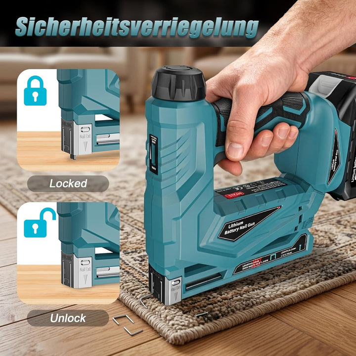 YEARTOP 2-IN-1 Akku Tacker, Elektrotacker für Bastelarbeiten/DIY/Polster | Kompatibel mit Makita 18V
