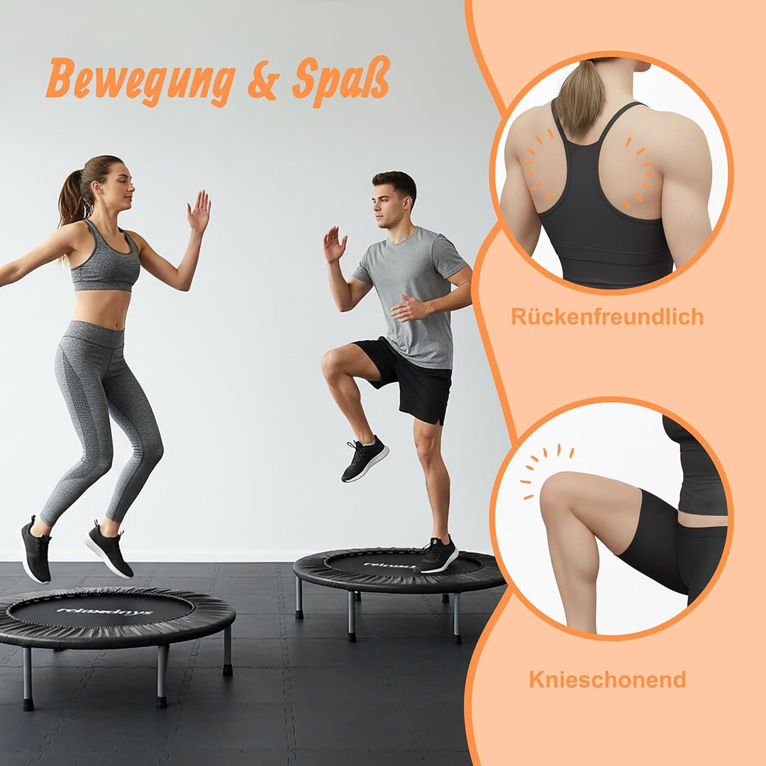 Relaxdays Indoor Trampolin, Ø 95 cm, faltbares Minitrampolin bis 100 kg, Sport & Gymnastik, Fitnesst