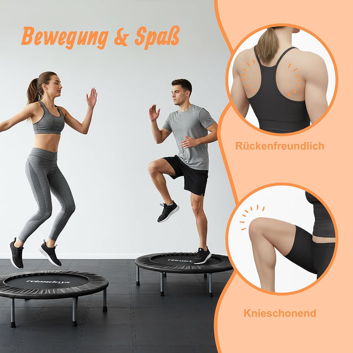 Relaxdays Indoor Trampolin, Ø 95 cm, faltbares Minitrampolin bis 100 kg, Sport & Gymnastik, Fitnesst