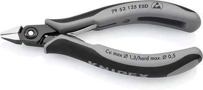 Knipex Präzisions-Elektronik-Seitenschneider ESD brüniert, mit Mehrkomponenten-Hüllen 125 mm 79 52 1