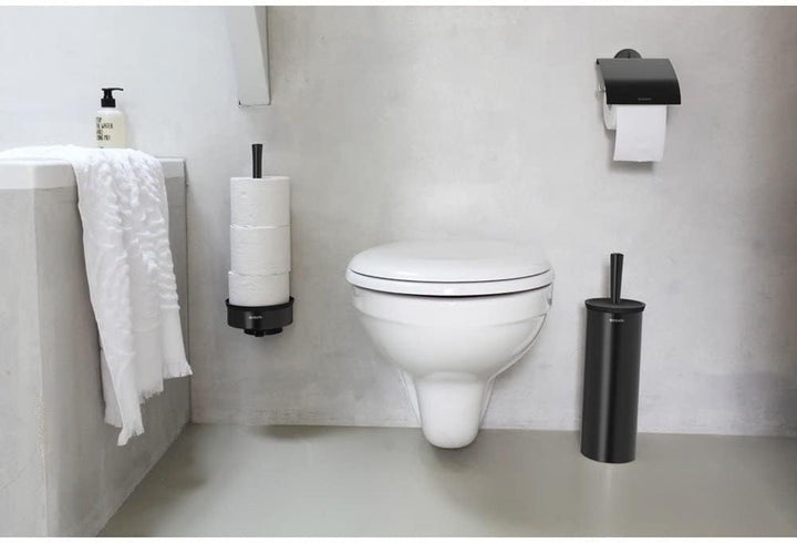 Brabantia Toilettenrollen-Spender, Schwarz Matt Black, Matt Black