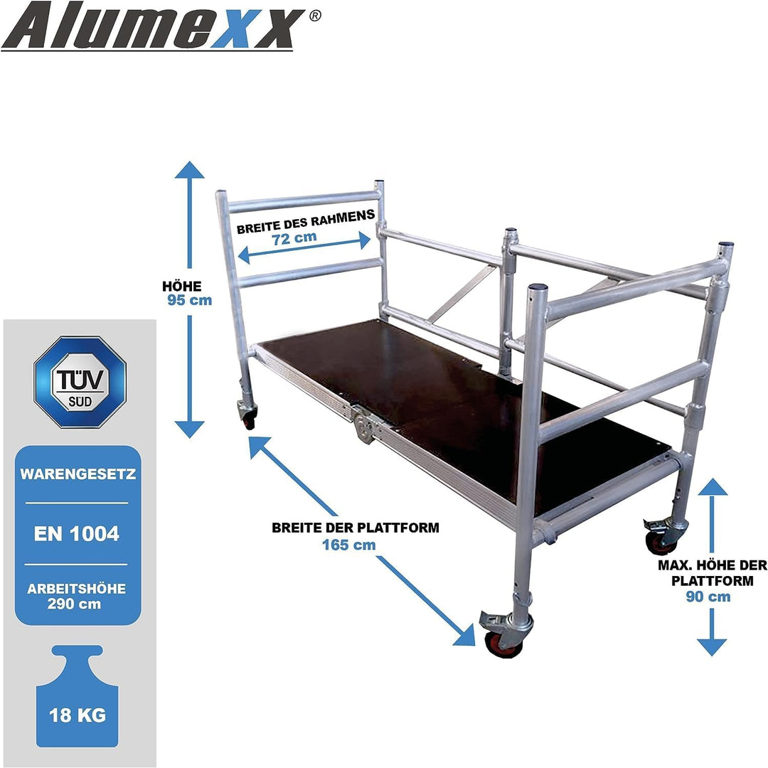 Alumexx Quicky Rahmen + Räder (Modul A) - Kompakter, leichter gerüst - Bestellen Sie auch Modul B: P