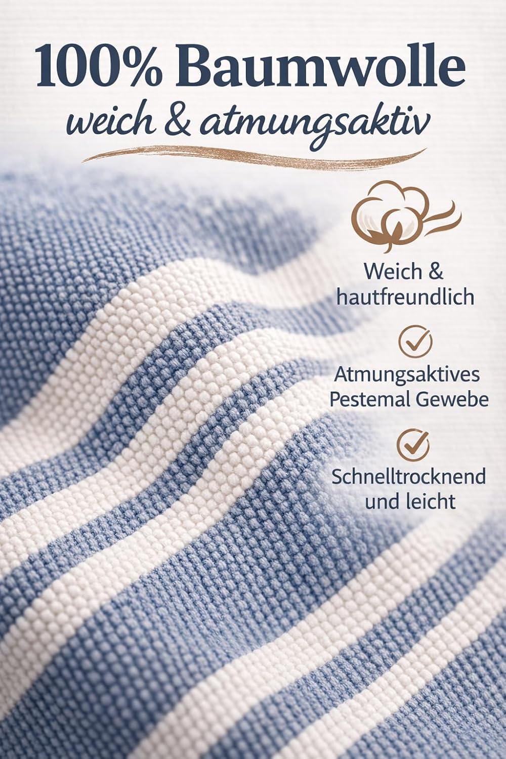 ELY PARKER Strandponcho für Kinder - 100% Baumwolle Strandtuch &amp; Strandkleid - Saugstarkes Badeponch