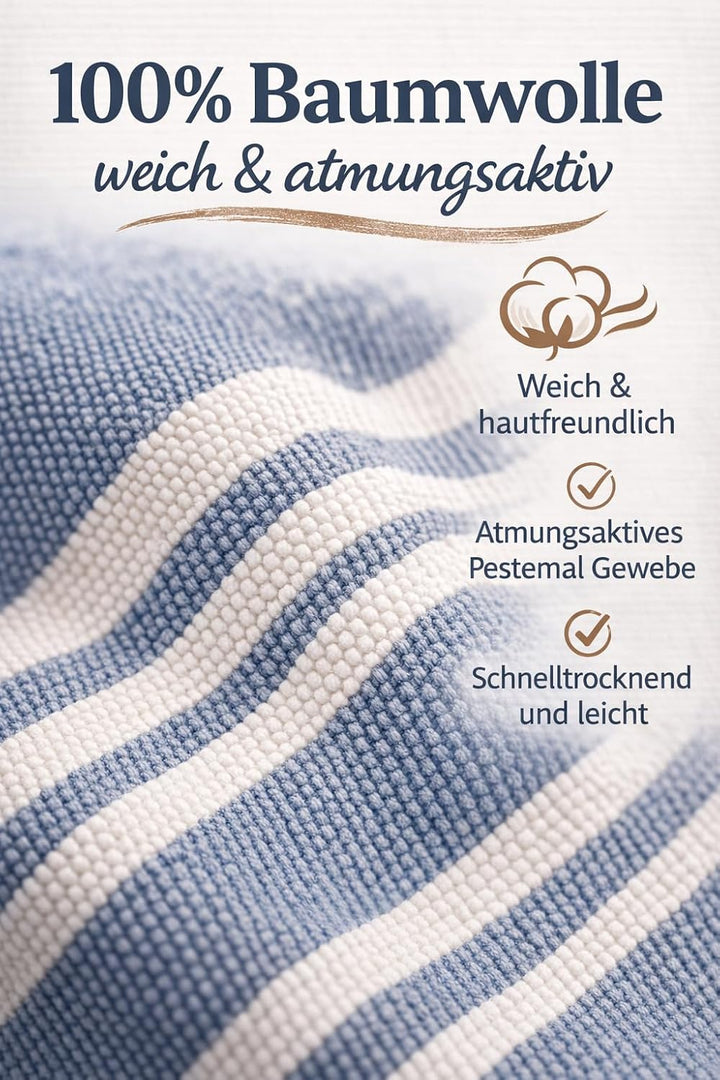ELY PARKER Strandponcho für Kinder - 100% Baumwolle Strandtuch &amp; Strandkleid - Saugstarkes Badeponch
