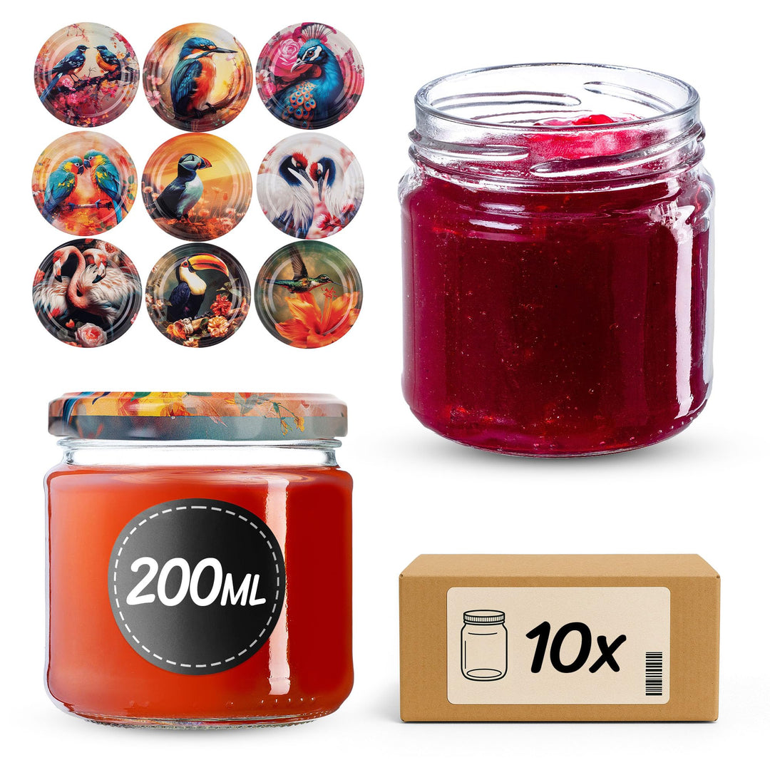 KADAX 10er Set Einmachgläser 200ml TO66, Marmeladengläser Vorratsgläser Mason Jar mit Schraubdeckel,
