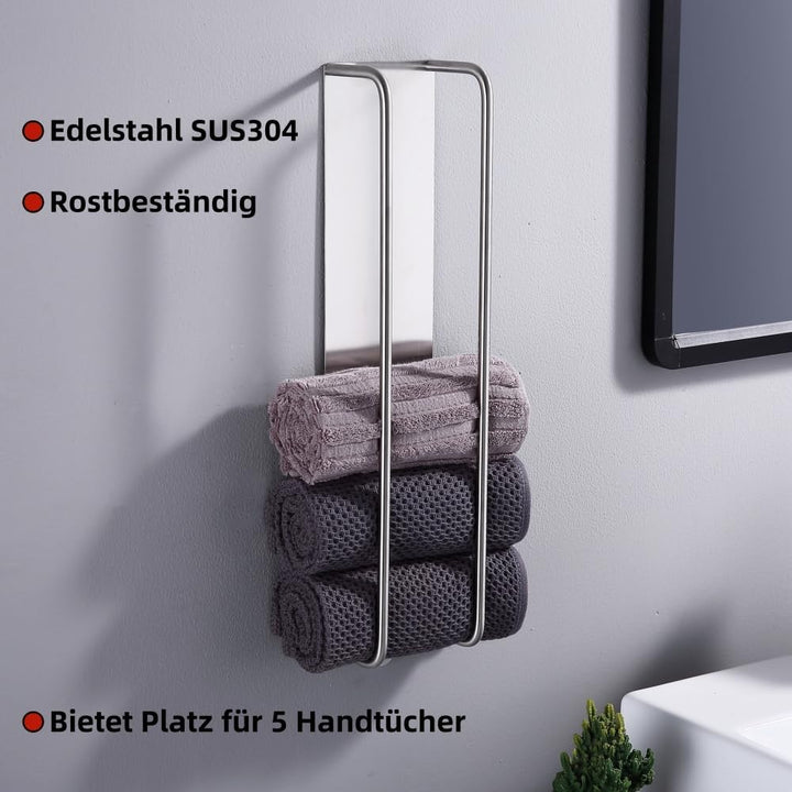HomeHeng Gästehandtuchhalter Ohne Bohren, Gebürstetes Nickel Handtuchregal Selbstklebend Edelstahl S