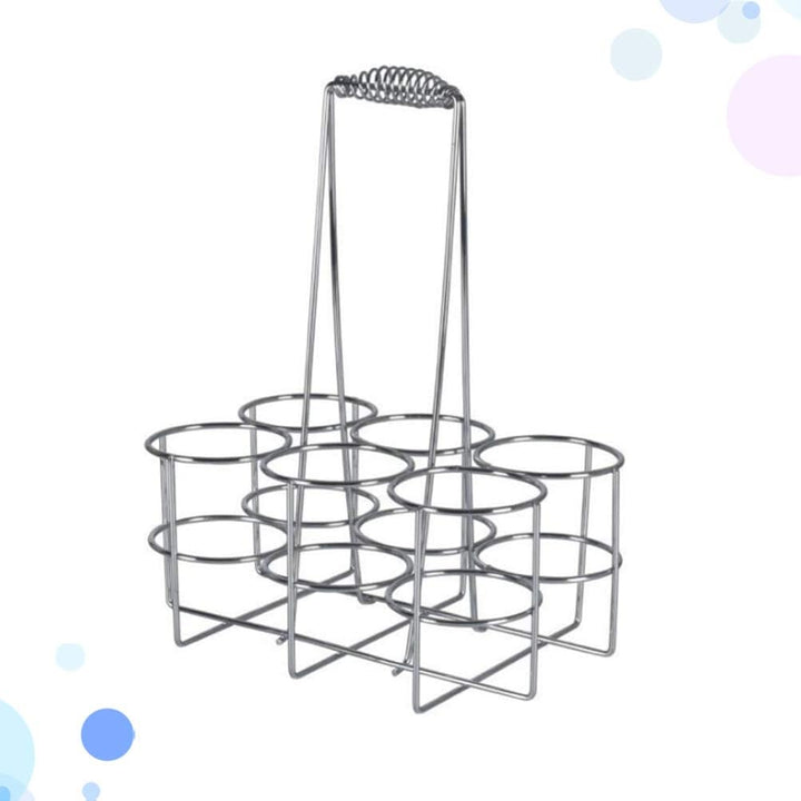 HEMOTON Metall Flaschenträger Mit Griff 6 Fächer Bierträger Für Flaschenkorb 9X9X6 Zoll Robuster Get
