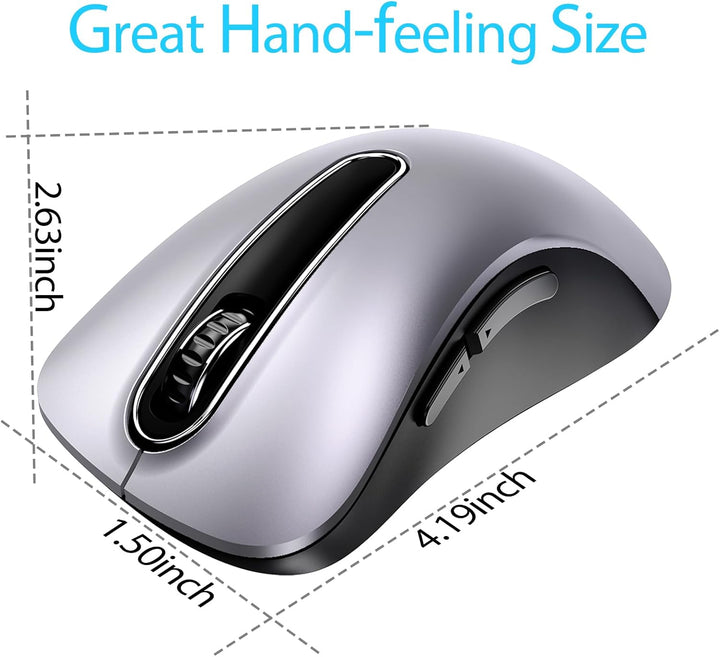 memzuoix Kabellose Maus 2.4GHz, Tragbare Optische Wireless Maus 1400 DPI mit Mini-USB-Empfänger, 5 T