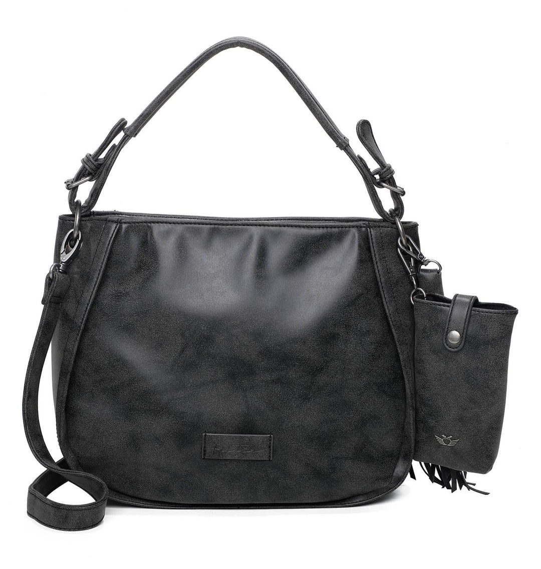 Fritzi aus Preussen Damen Fritzi 2 Medium Hobo Schultertasche Black Idol, Black Idol