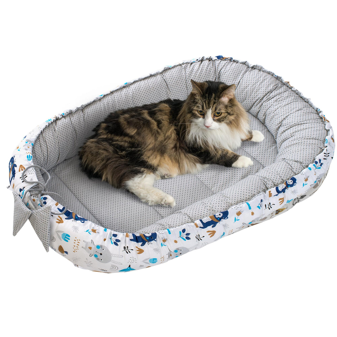 Medi Partners Katzenbett Hundebett 75x60x10cm Katzenschlafplatz Kleine Mittelgrosse Hunde Kissen Kus