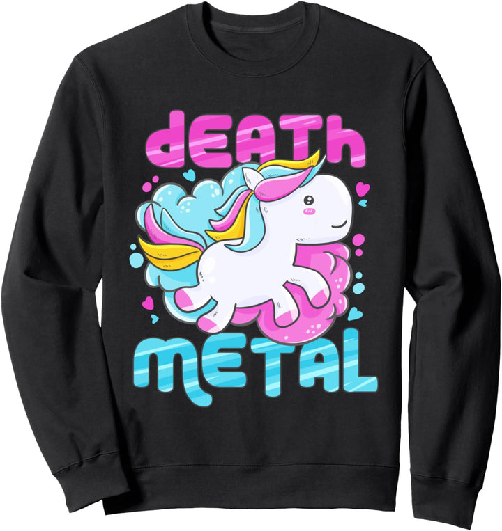 Süsse Einhorn-Tod-Metal-Musik Sweatshirt