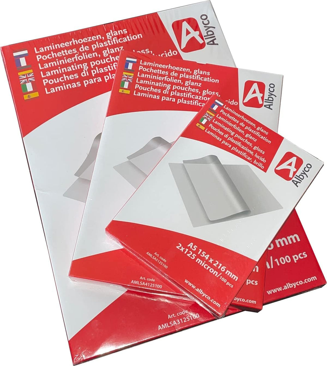 Albyco - Matte Laminierfolien A3 Qualität 160 Mikron (2x80 Mikron) - 100 Stück - Folien A3 Matt, Lam