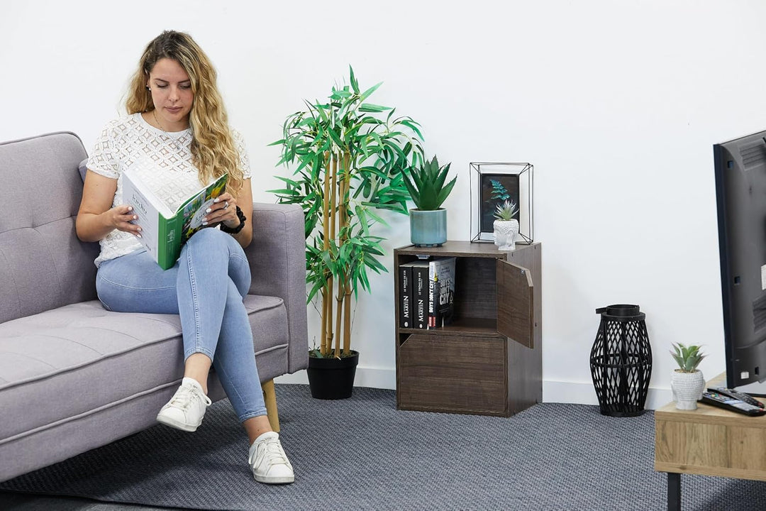 Iris Ohyama, Bücherregal, Möbel mit 2 Türen und 2 Regalen, Einfache Montage, Design, Modular, Büro,